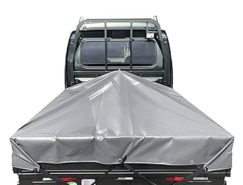 新品 国産エステル帆布 スーパーキャリイ 荷台シート スロープ型 軽トラック スーパーキャリイ用シート スロープ型 伸縮式荷台ポールセット